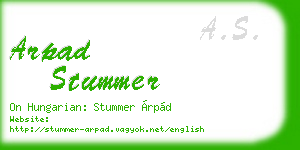 arpad stummer business card